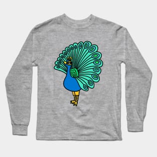 Cute cartoon peacock Long Sleeve T-Shirt